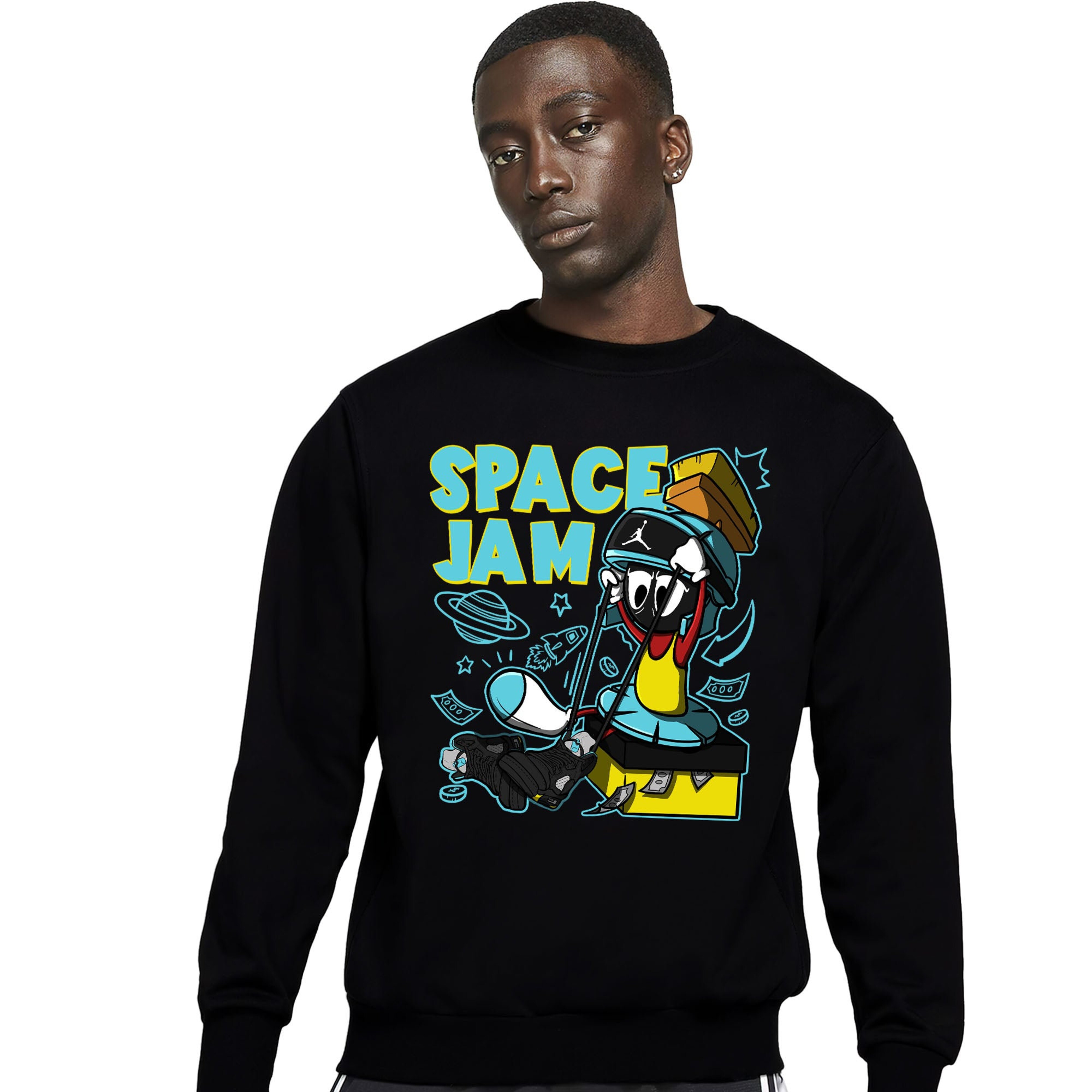 The Martian Marvin Unisex Sweatshirt Match 5s Aqua