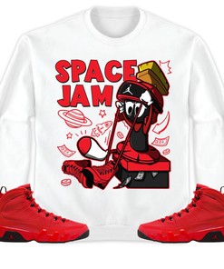 The Martian Marvin Unisex Sweatshirt Match 9s Retro Chile Red