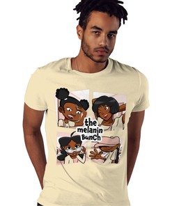 The Melanin Bunch In Cartoon Shirt Match Jordan 1 OG Washed Pink Shirt In Color Nature