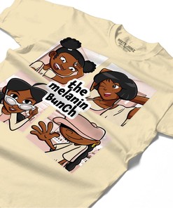 The Melanin Bunch In Cartoon Shirt Match Jordan 1 OG Washed Pink Shirt In Color Nature