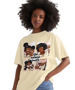 The Melanin Bunch In Cartoon Shirt Match Jordan 1 OG Washed Pink Shirt In Color Nature