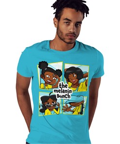 The Melanin Bunch In Cartoon Shirt Match Jordan 5 Aqua Shirt In Color Turquoise