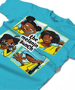 The Melanin Bunch In Cartoon Shirt Match Jordan 5 Aqua Shirt In Color Turquoise