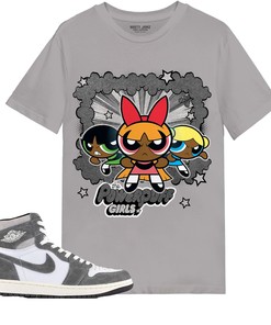 The Powerpuff Girls Shirt Match Jordan 1 Washed Heritage Shirt In Color Grey