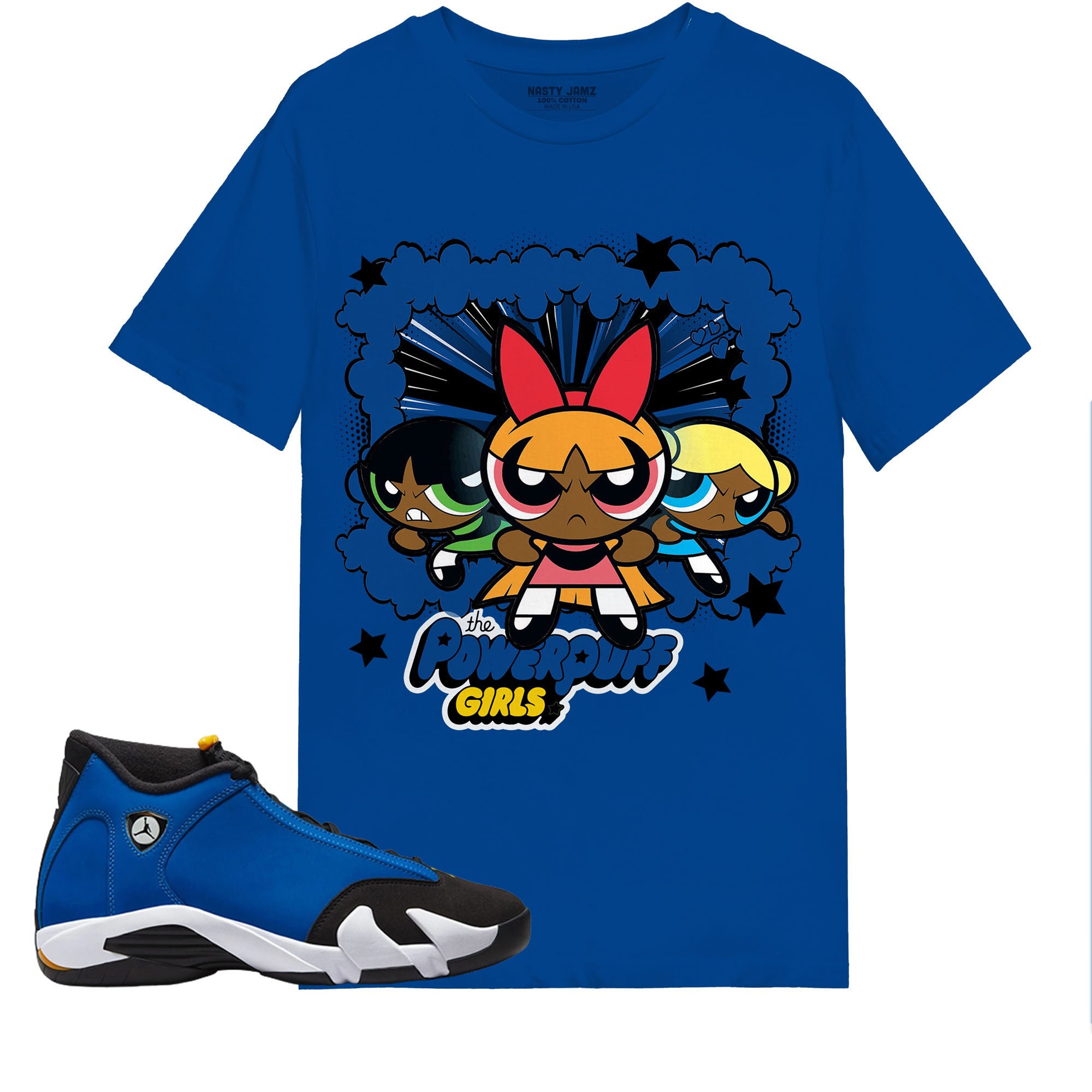 The Powerpuff Girls Shirt Match Jordan 14 Laney Shirt In Color Royal