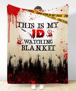 This Is My ID Watching Blanket - Halloween Movie Fan Gift - Movies Character Collage Blanket