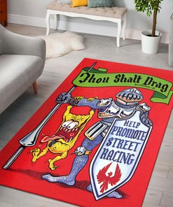 Thou Shall Drag! Rat Fink Rug - Ideal for Racing Enthusiasts
