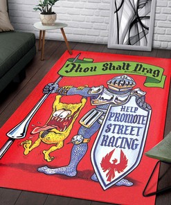 Thou Shall Drag! Rat Fink Rug - Ideal for Racing Enthusiasts