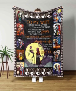 To My Wife Blanket, Nightmare Before Christmas Blanket, Halloween Blanket, Custom Name Blanket, Gift Blanket