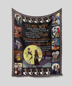 To My Wife Blanket, Nightmare Before Christmas Blanket, Halloween Blanket, Custom Name Blanket, Gift Blanket