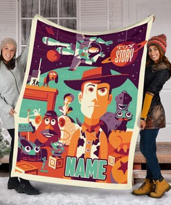 Toy Story Woody Quilt Blanket - Personalized Fleece Blanket - Ideal Birthday Gift