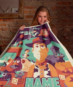 Toy Story Woody Quilt Blanket - Personalized Fleece Blanket - Ideal Birthday Gift