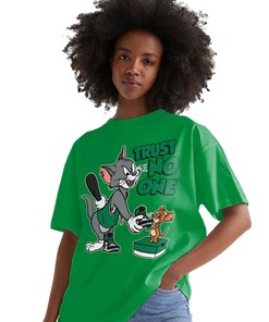 Trust No One Cat And Mouse Shirt Match Jordan 1 Celtic Lucky Green Shirt In Color Iris Green