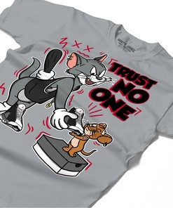 Trust No One Cat And Mouse Shirt Match Jordan 13 Black Flint Shirt In Color Gravel