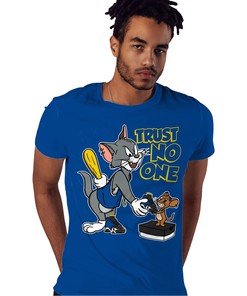 Trust No One Cat And Mouse Shirt Match Jordan 14 Laney Shirt In Color Royal