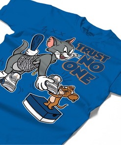 Trust No One Cat And Mouse Shirt Match Jordan 3 Wizards Shirt In Color Royal