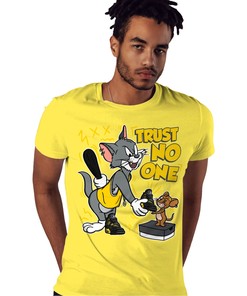 Trust No One Cat And Mouse Shirt Match Jordan 4 Thunder Shirt In Color Daisy