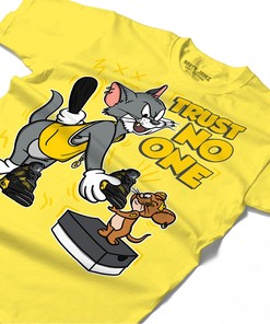 Trust No One Cat And Mouse Shirt Match Jordan 4 Thunder Shirt In Color Daisy