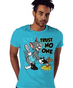 Trust No One Cat And Mouse Shirt Match Jordan 5 Aqua Shirt In Color Turquoise