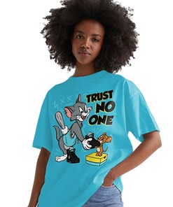 Trust No One Cat And Mouse Shirt Match Jordan 5 Aqua Shirt In Color Turquoise