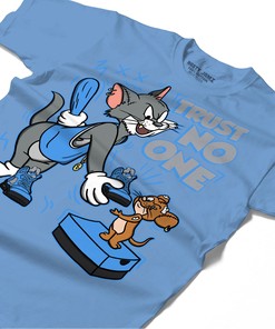 Trust No One Cat And Mouse Shirt Match Jordan 5 University Blue Shirt In Color Carolina Blue