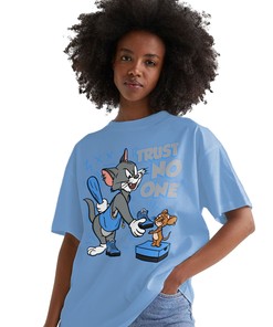 Trust No One Cat And Mouse Shirt Match Jordan 5 University Blue Shirt In Color Carolina Blue