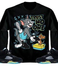 Trust No One Cat And Mouse Unisex Hoodie Sweatshirt Match Jordan 5 Aqua