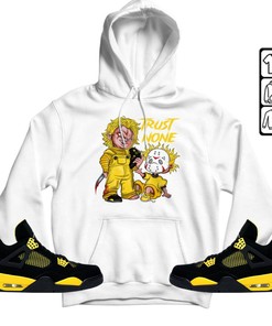 Trust No One Horror Unisex Shirt To Match Sneaker 2023 Thunder 4s Tee, Jordan Retro 4 Thunder T-Shirt, Hoodie, Sweatshirt