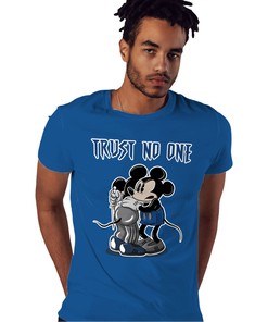Trust No One Mickey Shirt Match Jordan 1 High OG True Blue Shirt In Color Royal