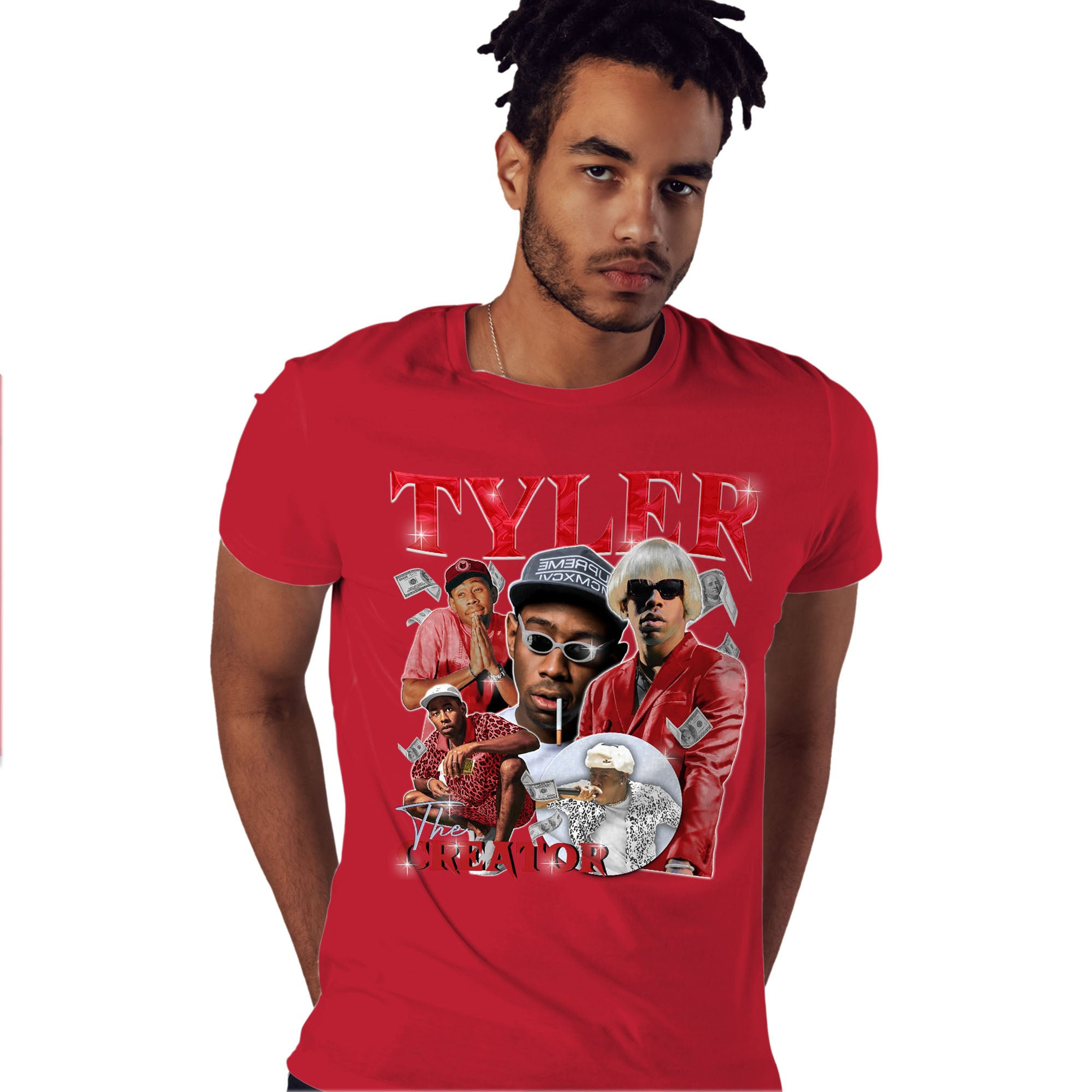Tyler Vintage Shirt Match Jordan 11 Cherry inRed