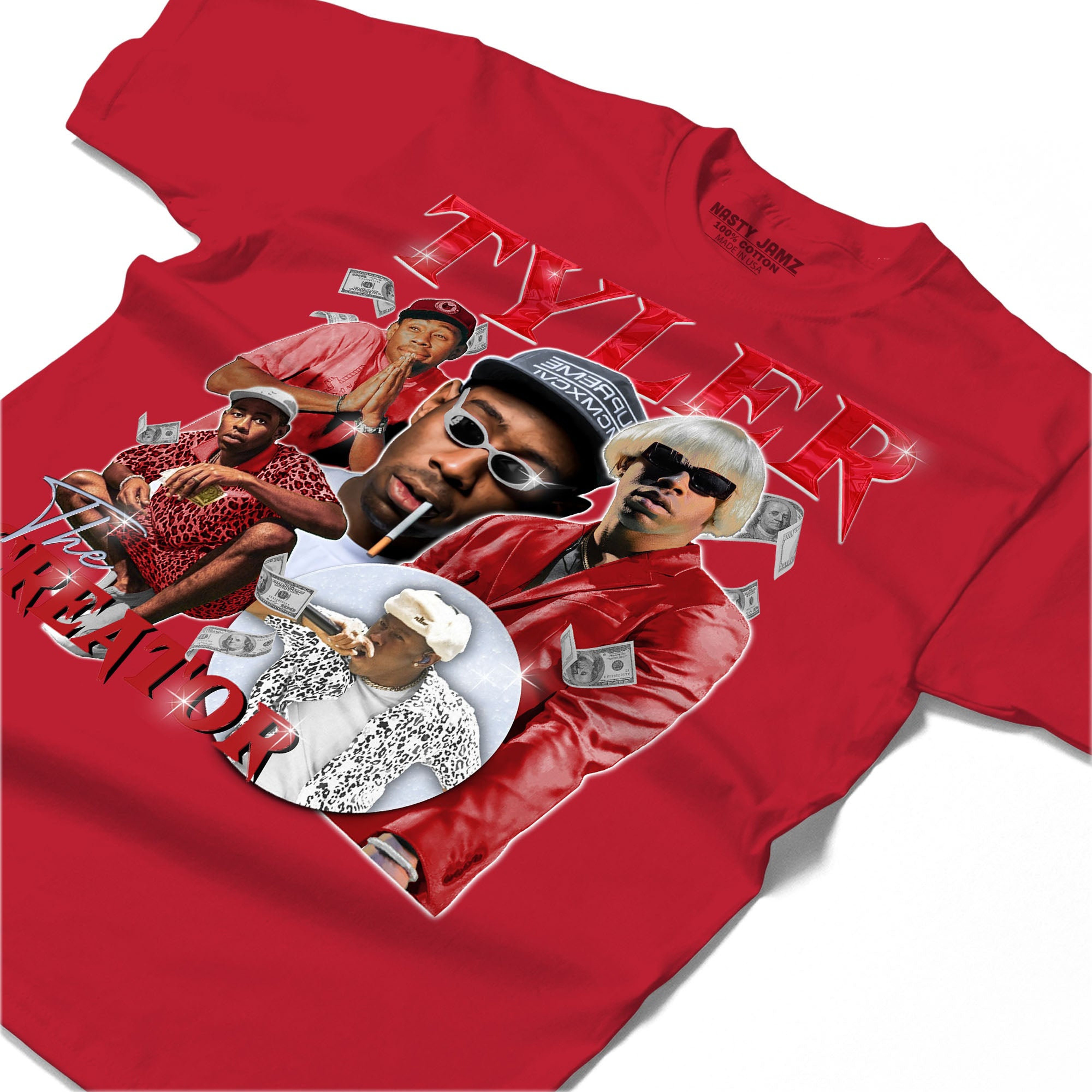 Tyler Vintage Shirt Match Jordan 11 Cherry inRed