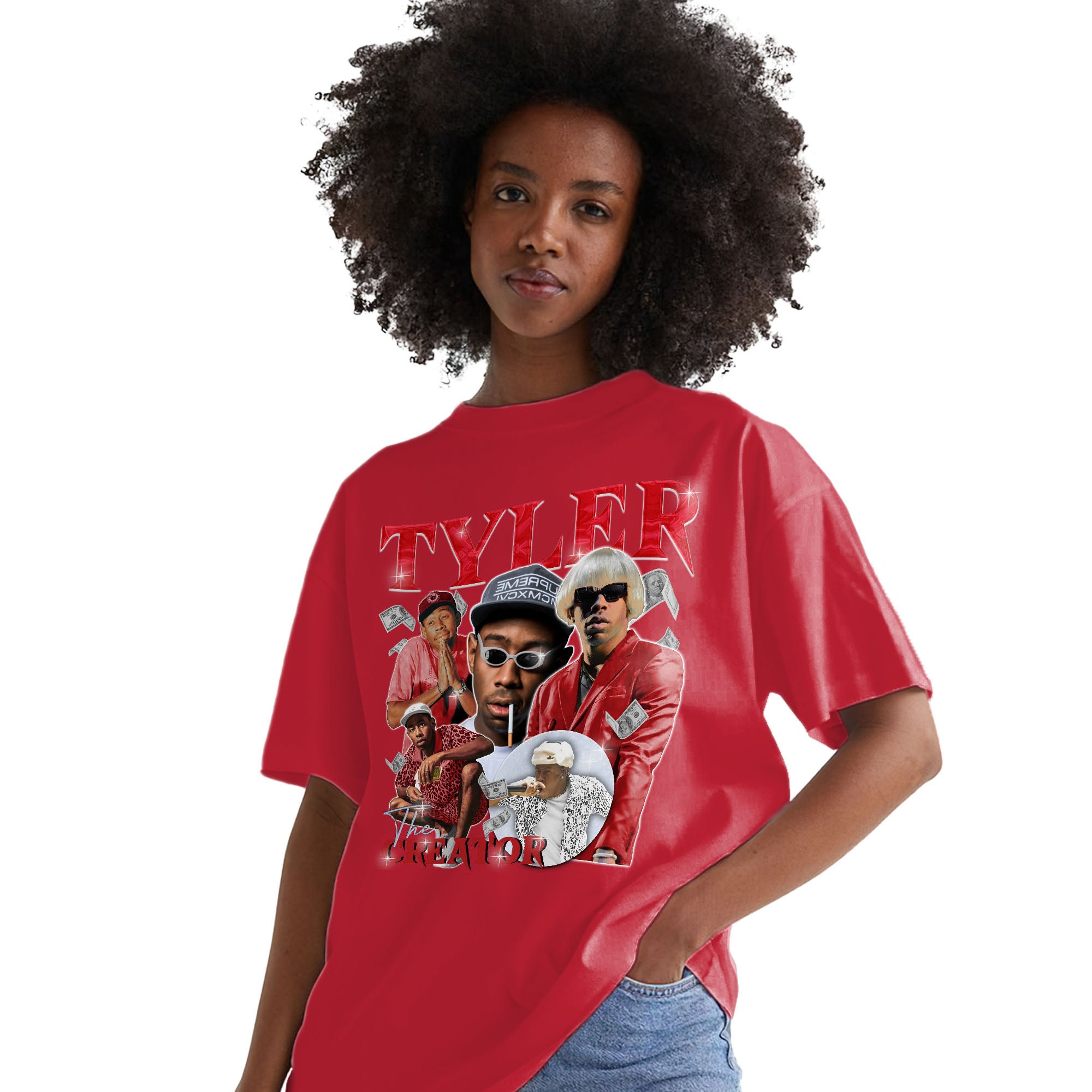 Tyler Vintage Shirt Match Jordan 11 Cherry inRed