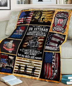 US Veteran Army Quilt Blanket, Support Our Soldiers