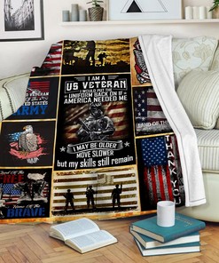 US Veteran Army Quilt Blanket, Support Our Soldiers