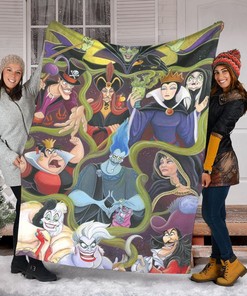 Villains Themed Birthday Party Blanket - Xmas Gifts - Ursula Evil Queen Maleficent