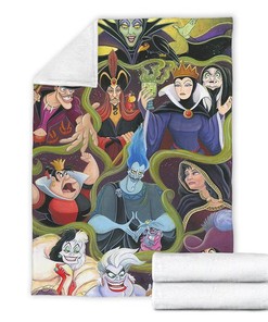 Villains Themed Birthday Party Blanket - Xmas Gifts - Ursula Evil Queen Maleficent