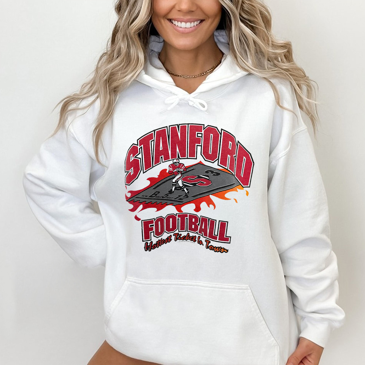 Vintage 1990S Stanford Football Collegiate California Ncaa Graphic Tee Shirt for Fans
