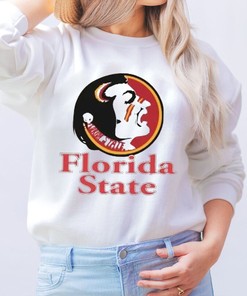 Vintage 90s Florida State University Seminoles Crewneck T-Shirt - Fan Gift