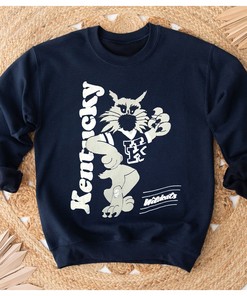 Vintage Style Kentucky Wildcat Sweatshirt Blue UK Fan Gift