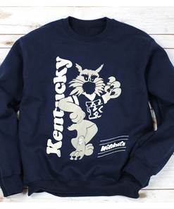 Vintage Style Kentucky Wildcat Sweatshirt Blue UK Fan Gift