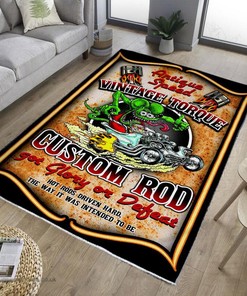 Vintage Torque Custom Hot Rod Area Rug Hot Rod Rug for Garage