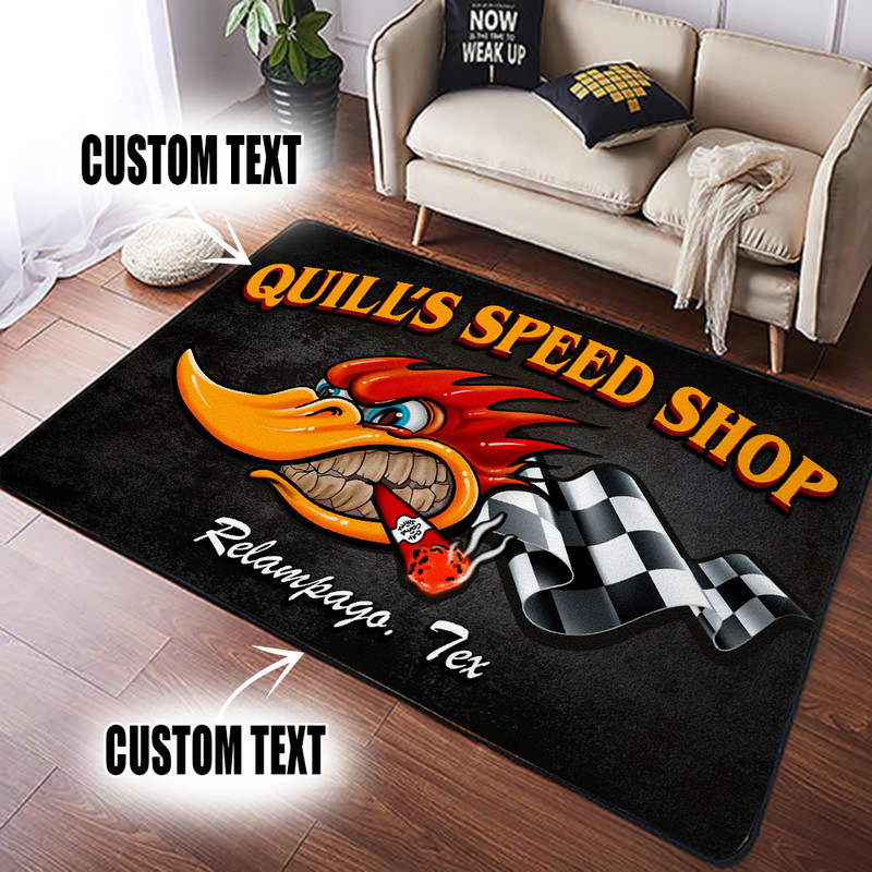 Vintage Woodpecker Hot Rod Area Rugs for Home Decoration