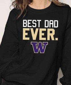 Washington Huskies Best Dad Ever T-Shirt in Vintage Style for Fans