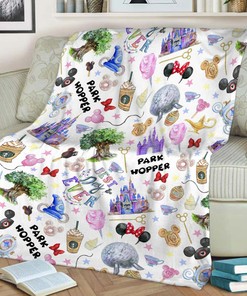 Watercolor Park Hopper Quilt Blanket, Best Day Ever, Vacation Trip, Park Blanket, Matching Family Blankets