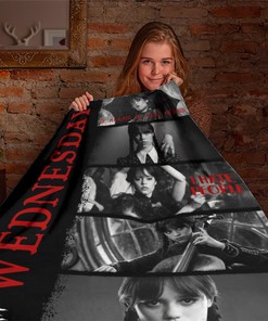 Wednesday Addams Blanket - On Wednesday We Wear Black - Horror Characters Throw