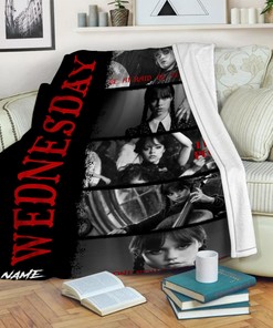 Wednesday Addams Blanket - On Wednesday We Wear Black - Horror Characters Throw