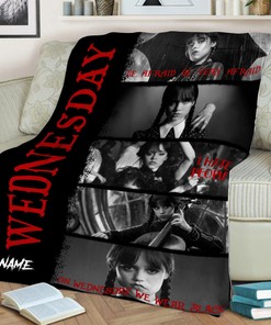 Wednesday Addams Blanket - On Wednesday We Wear Black - Horror Characters Throw