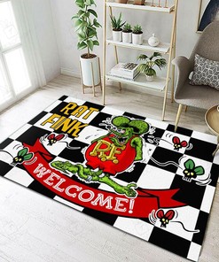 Welcome Rat Fink Rug Hot Rod Rug for Garage