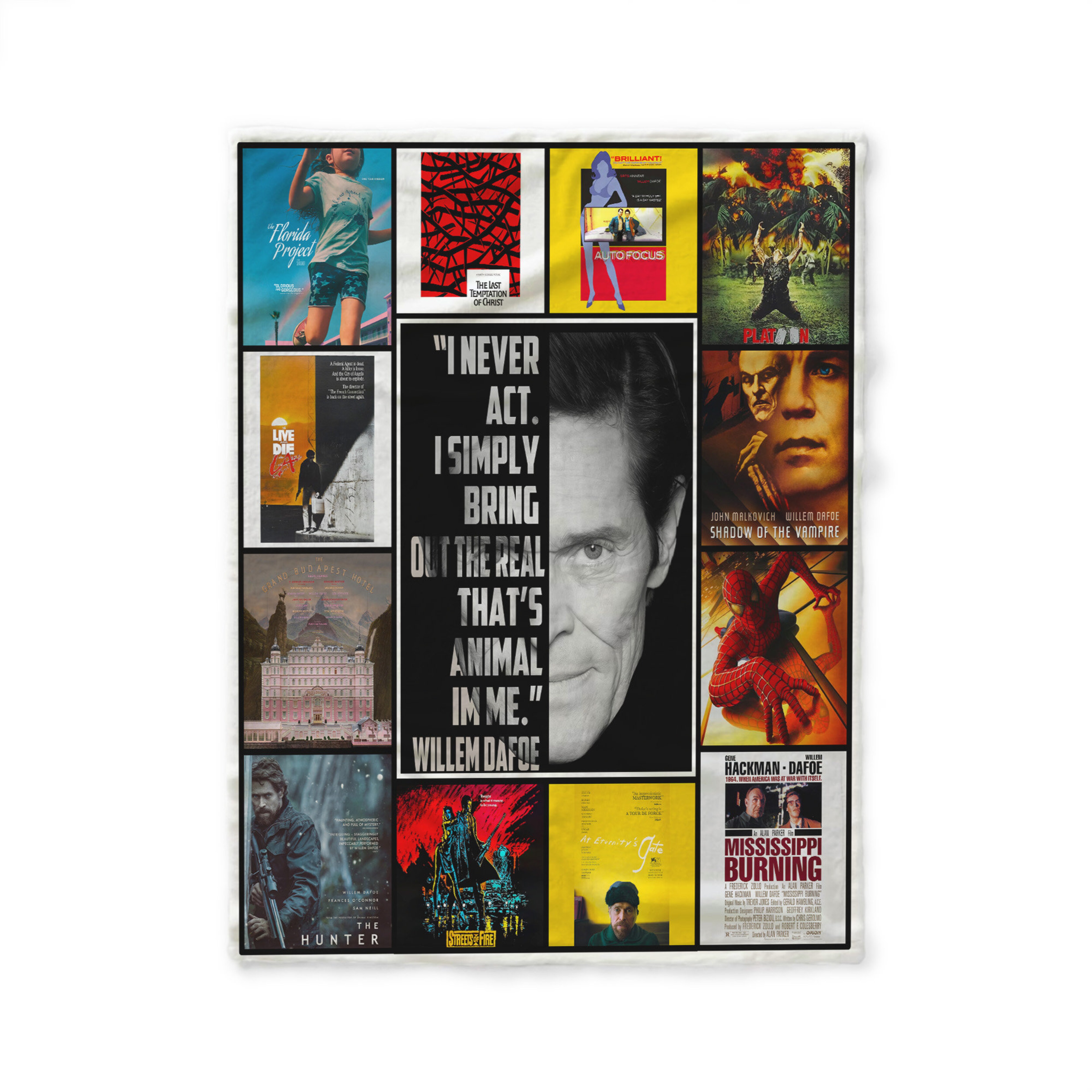 Willem Dafoe Movies Signature Quilt Blanket, Perfect for Movie Fans, Ideal for Home Decoration