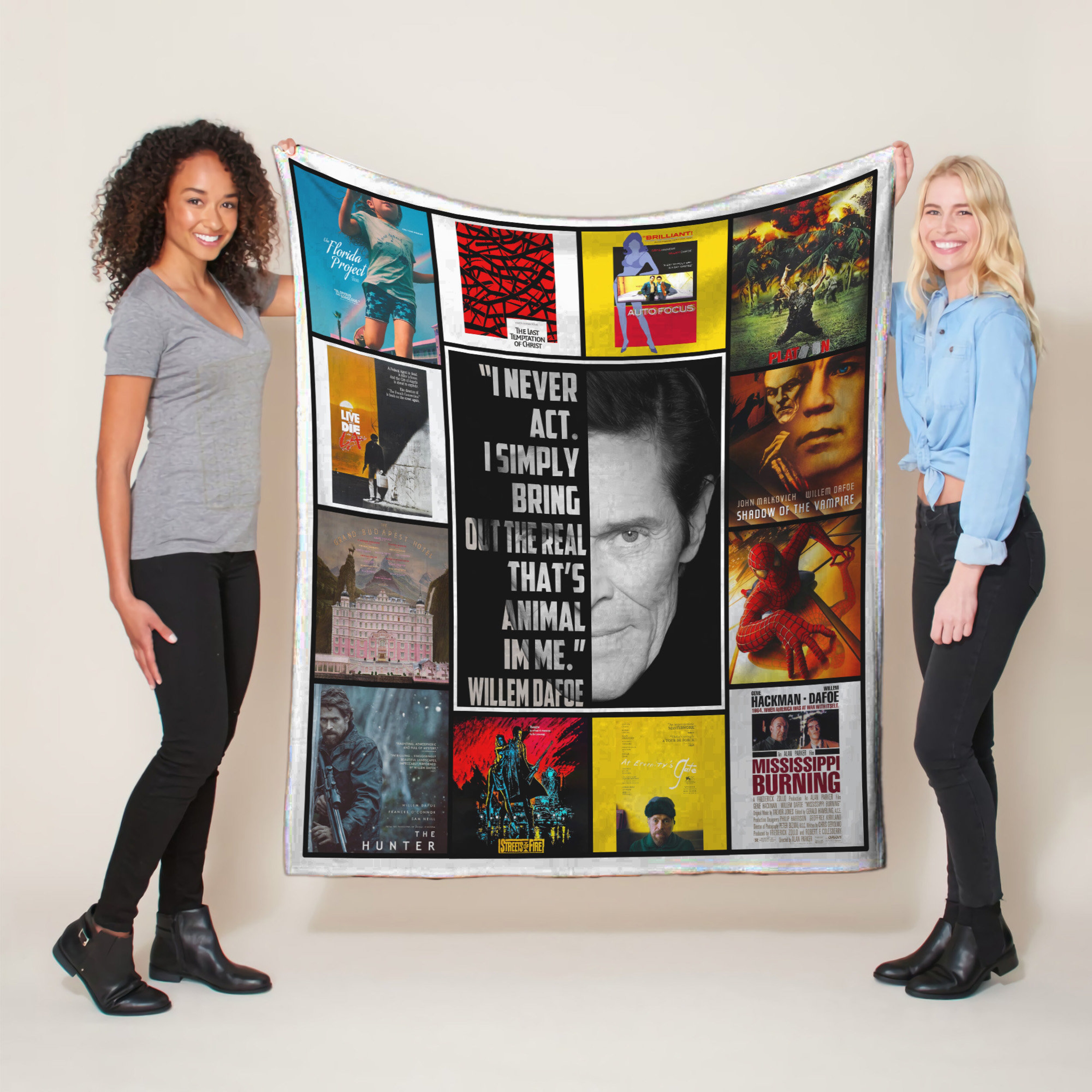 Willem Dafoe Movies Signature Quilt Blanket, Perfect for Movie Fans, Ideal for Home Decoration
